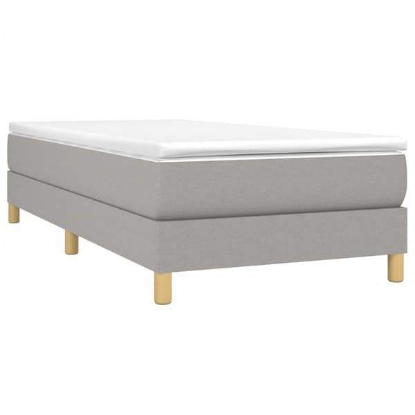 Boxspring-sängram ljusgrå 100x200 cm tyg