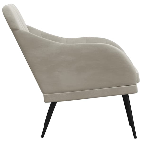 Fåtölj ljusgrå 63x76x80 cm sammet
