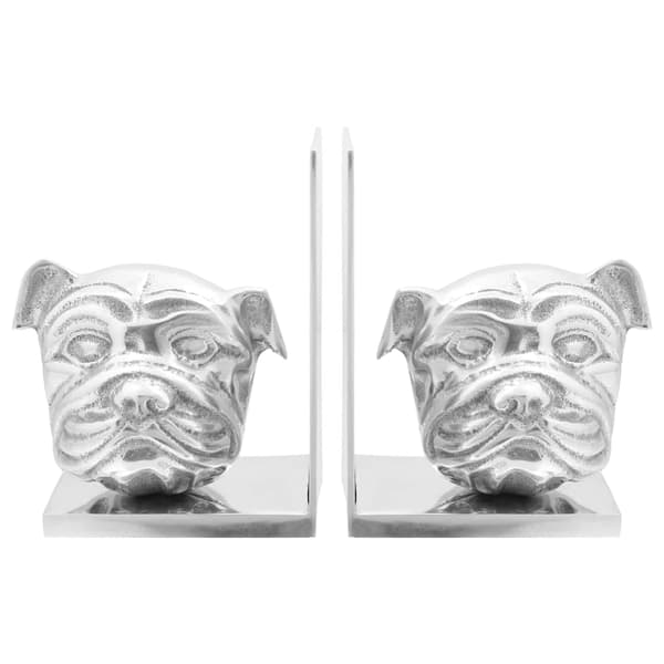 Bokstöd 2 pcs Silver 8 x 12 x 16,5 cm Aluminium