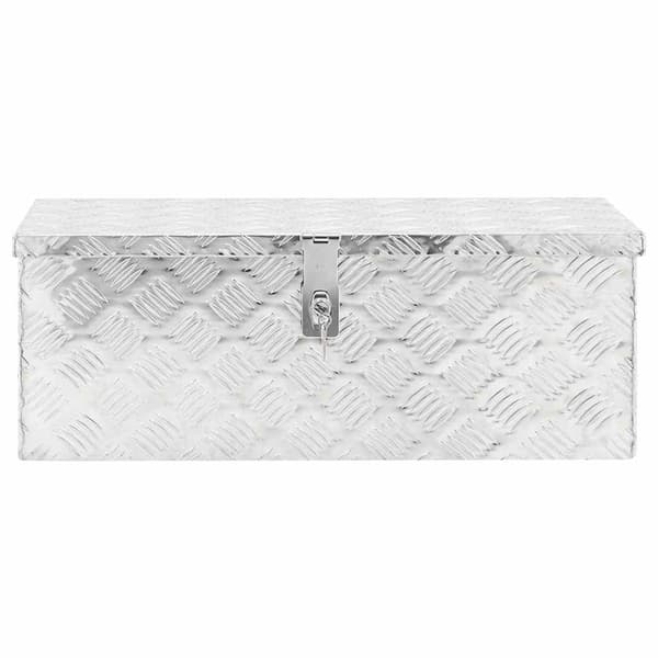 Förvaringslåda silver 70x31x27 cm aluminium