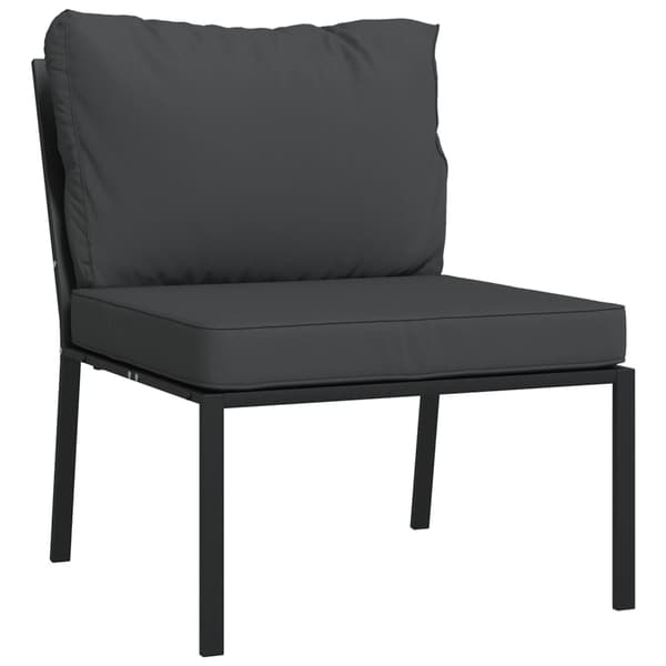 Trädgårdsstolar med grå dynor 2 st 60x74x79 cm stål