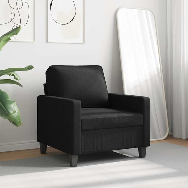 Fåtölj svart 60 cm tyg