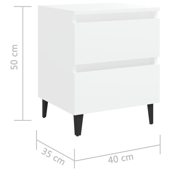 Sängbord vit 40x35x50 cm konstruerat trä