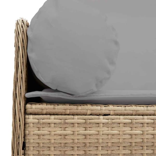 Trädgårdssoffa 3-sits med dynor konstrotting beige