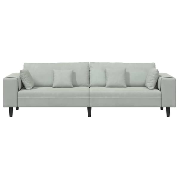 Soffa Ljusgrå 250 x 77 x 76 cm Sammet