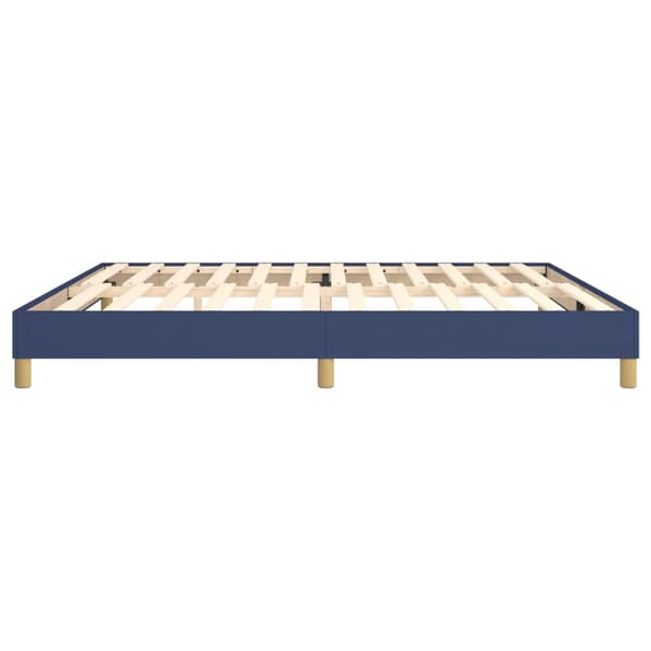 Boxspring-sängram blå 200x200 cm tyg