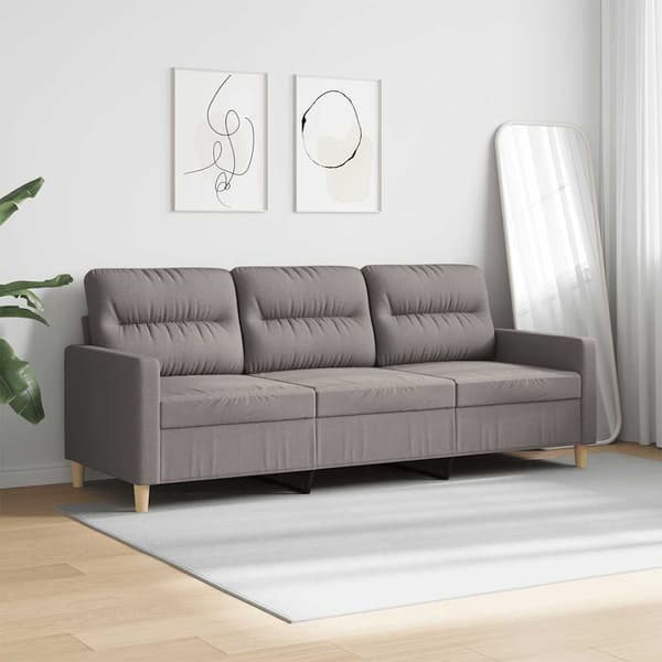 3-sitssoffa taupe 180 cm tyg