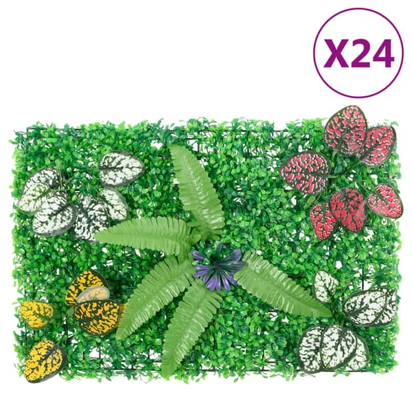 vidaXL Konstväxt växtvägg 24 st grön 40x60 cm