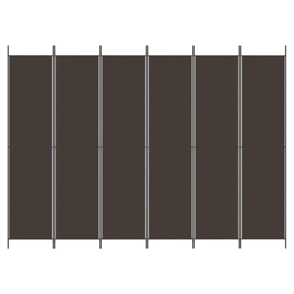 Rumsavdelare 6 paneler brun 300x220 cm tyg