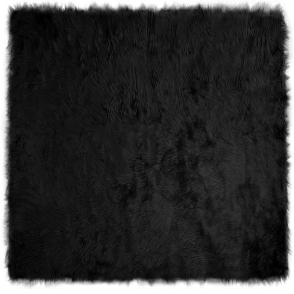 Fuskfäll matta TAFALLA Svart 160 x 160 cm Polyester
