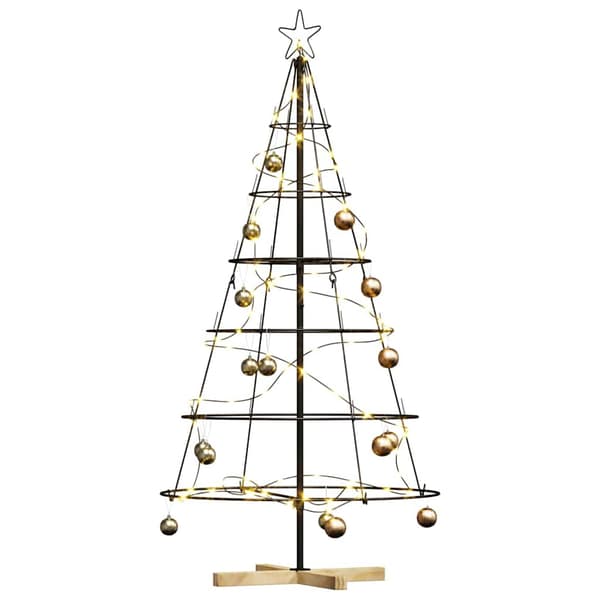 Julcone-träd med stativ Svart 154 cm Stål