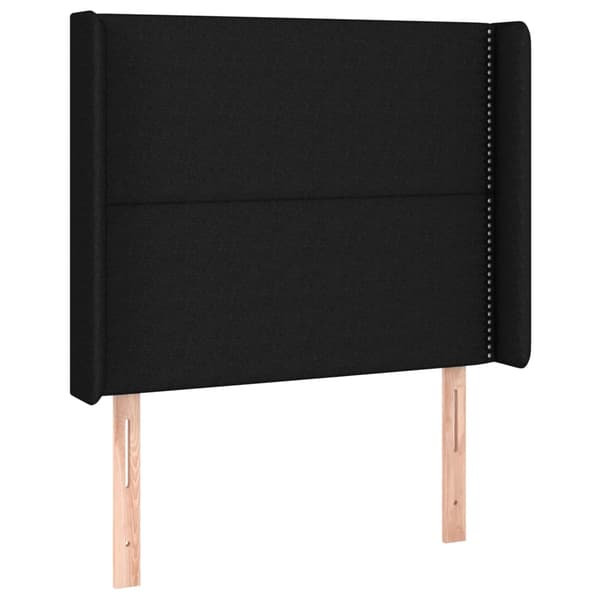 Ramsäng med madrass svart 90x190 cm tyg