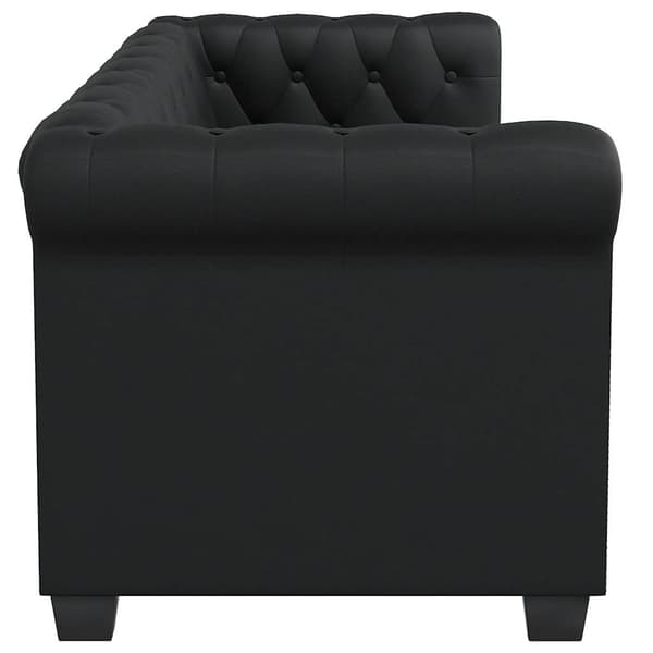 Chesterfield 2-sits konstläder svart
