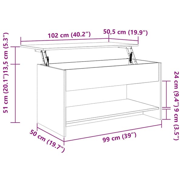 Soffbord vit 102x50x52,5 cm konstruerat trä