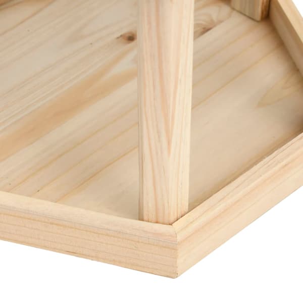 Fågelmatare oktagonal massivt granträ 33x30 cm