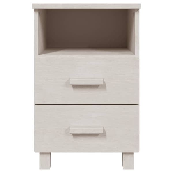 Sängbord HAMAR 2 st vit 40x35x62 cm massivt trä