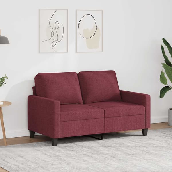 2-sitssoffa vinröd 120 cm tyg