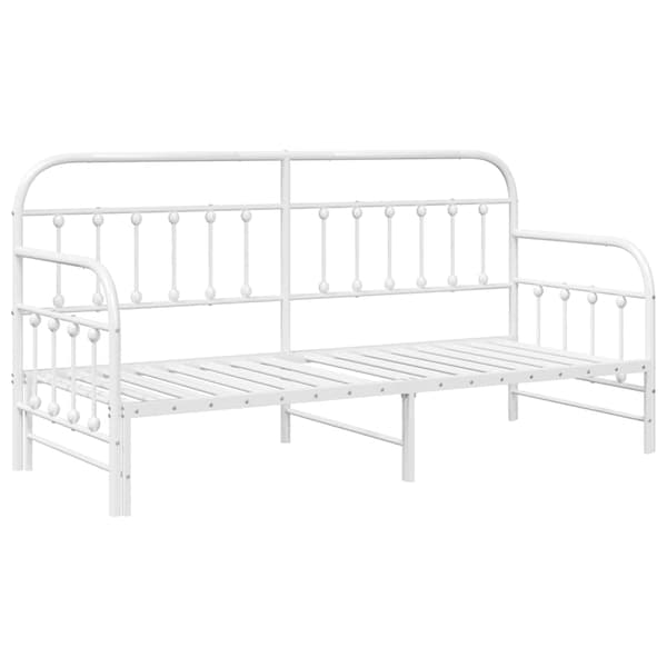 Dagbäddram Vit 75 x 190 cm Pulverlackerat stål