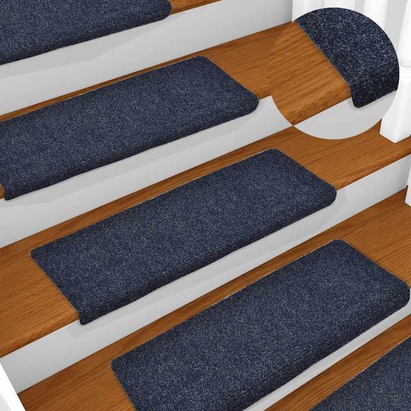 Trappmattor självhäftande 15 st 65x21x4 cm blå rektangulär kant