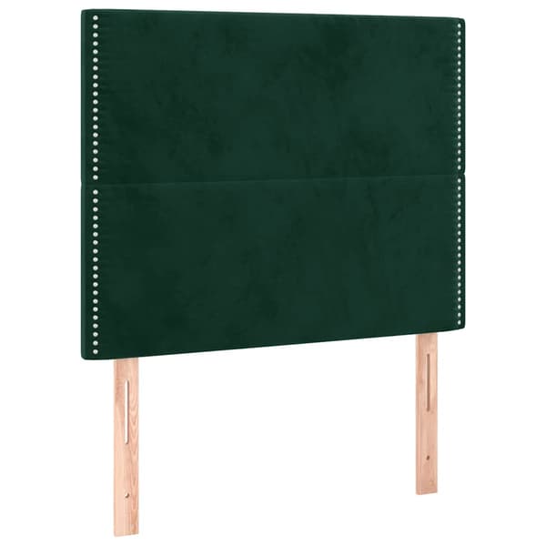 Sänggavel mörkgrön 100x5x118/128 cm sammet