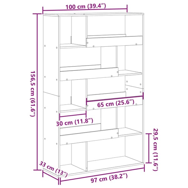 Rumsavdelare vit 100x33x156,5 cm konstruerat trä