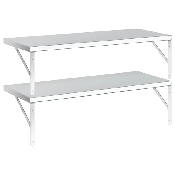 Vägghyllor 2 st 100x40 cm silver rostfritt stål