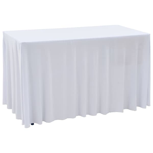 Bordsöverdrag 2 st stretch golvlångt vit 183x76x74 cm