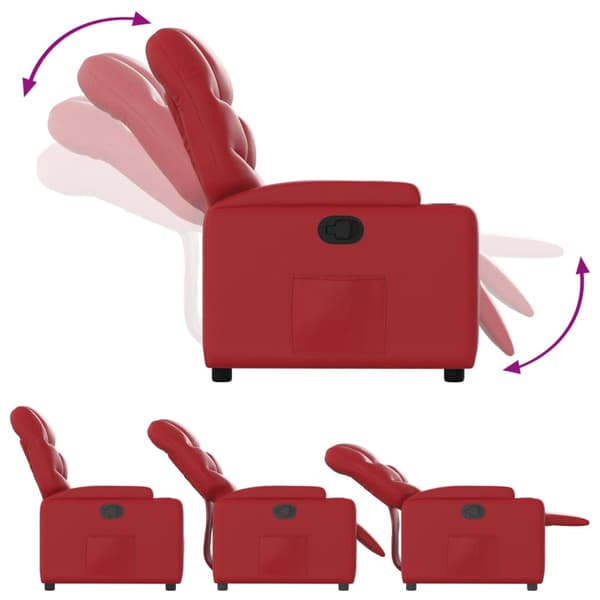 Reclinerfåtölj röd konstläder
