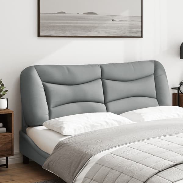 Headboard Cushion "Hvar" Light Grey 152 cm Fabric