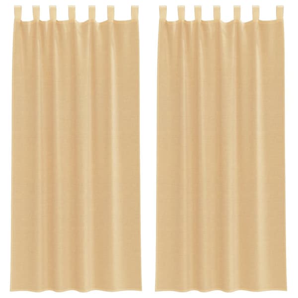 Voile gardiner med stångfickor 2 st sand