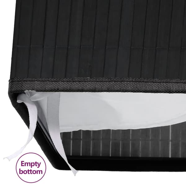 Tvättkorg bambu med 2 sektioner svart 100 L