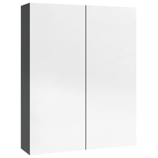 Spegelskåp för badrum grå 60x15x75 cm MDF