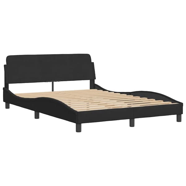 Bed Frame "Dover" Black 140x200 cm Velvet