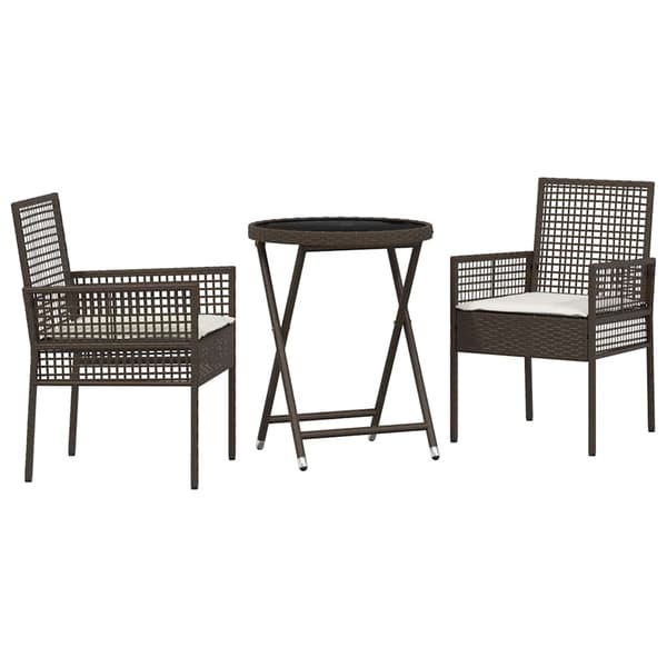 Trädgårds Bistro Set 3 pcs Brun konstrotting