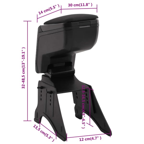 Armstöd till bil universal 14x30x(32-48,5) cm ABS