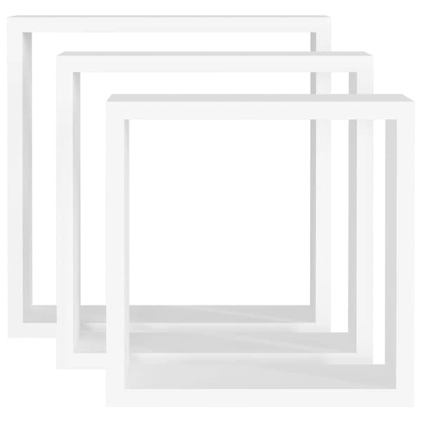 Vägghyllor kub 3 st vit MDF