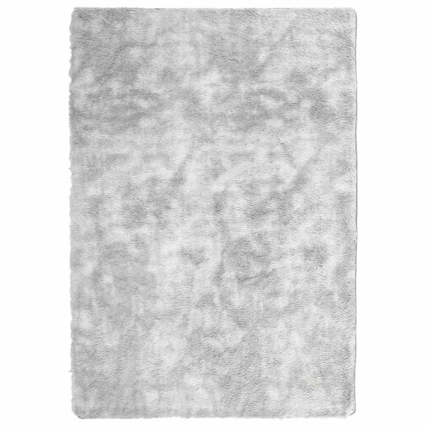 Ryamatta med lång lugg NAVARRA silvergrå 160x230 cm polyester