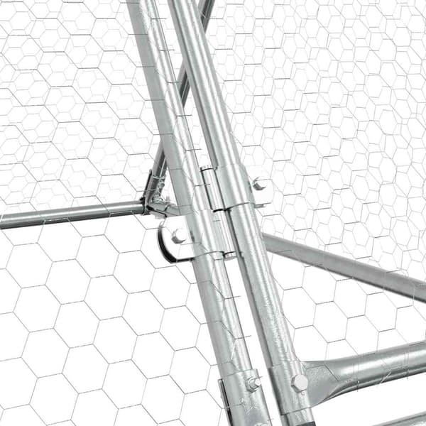 Hönsbur silver 200x105x91 cm galvaniserat stål