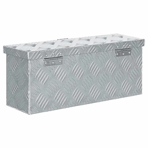 Förvaringslåda aluminium 48,5x14x20 cm silver