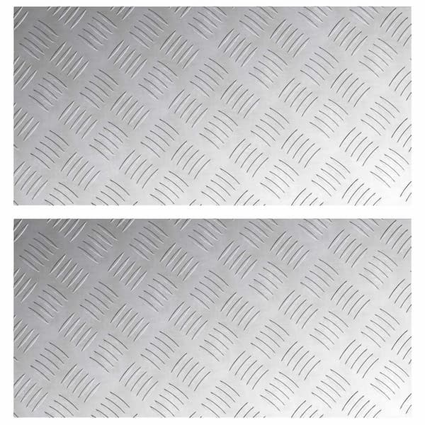 Trappsteg Rektangulär 2 pcs Silver 60 x 30 cm Aluminium