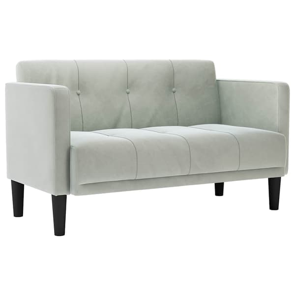 Loveseat soffa ljusgrå 111 cm sammet