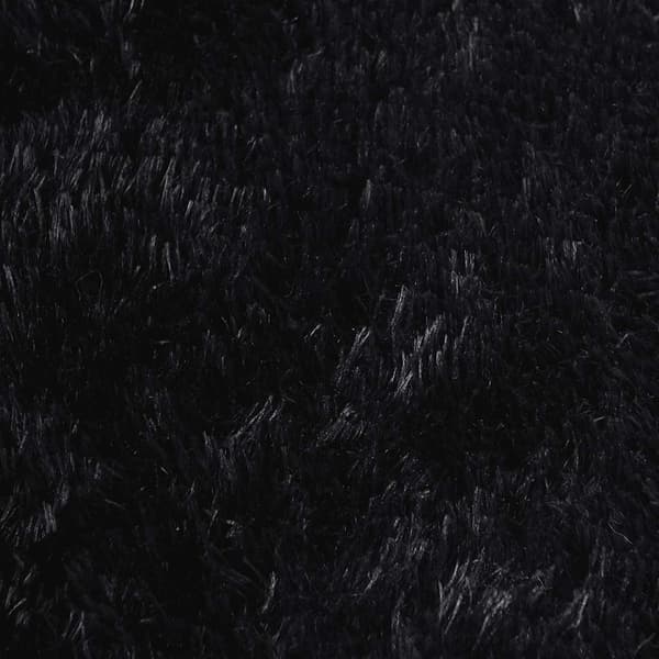 Ryamatta med lång lugg NAVARRA svart 120x120 cm polyester