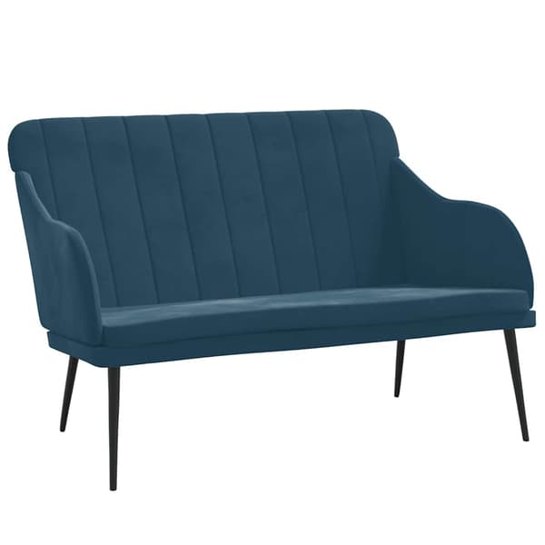VidaXL Bänk blå 110x76x80 cm sammet