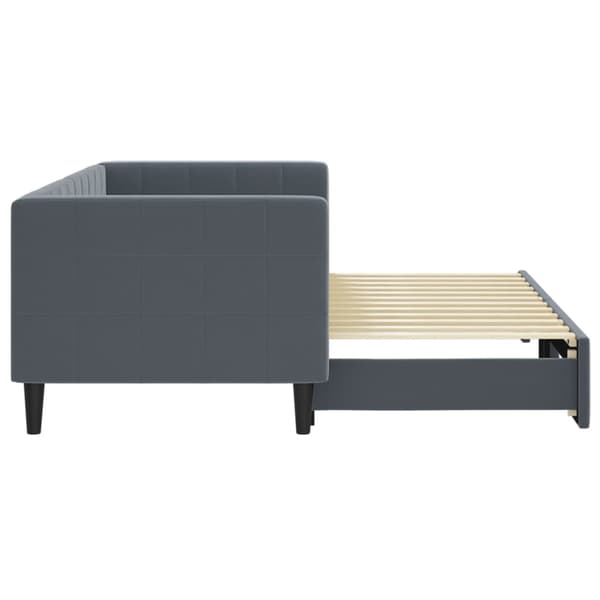 Dagbädd utdragbar mörkgrå 80x200 cm sammet