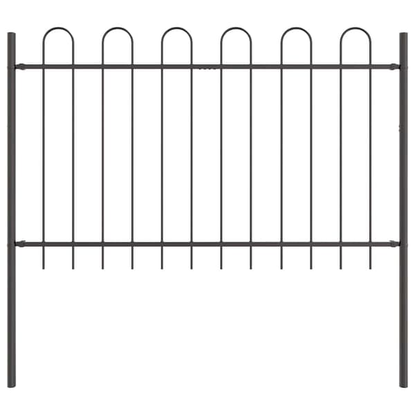 Trädgårdsstängsel 9 pcs Grå 15,3 x 0,8 m Pulverlackerad stål