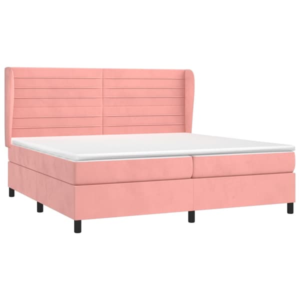 Ramsäng med madrass rosa 200x200 cm sammet