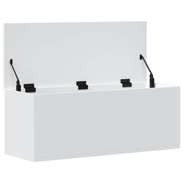 Förvaringslåda vit 90x35x35 cm konstruerat trä