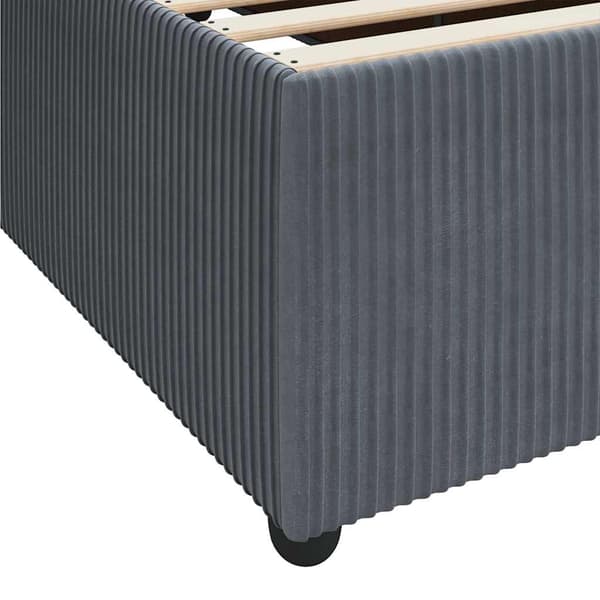 Sängram med madrass Mörkgrå 100 x 200 cm tyg