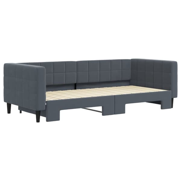 Dagbädd utdragbar mörkgrå 90x200 cm sammet