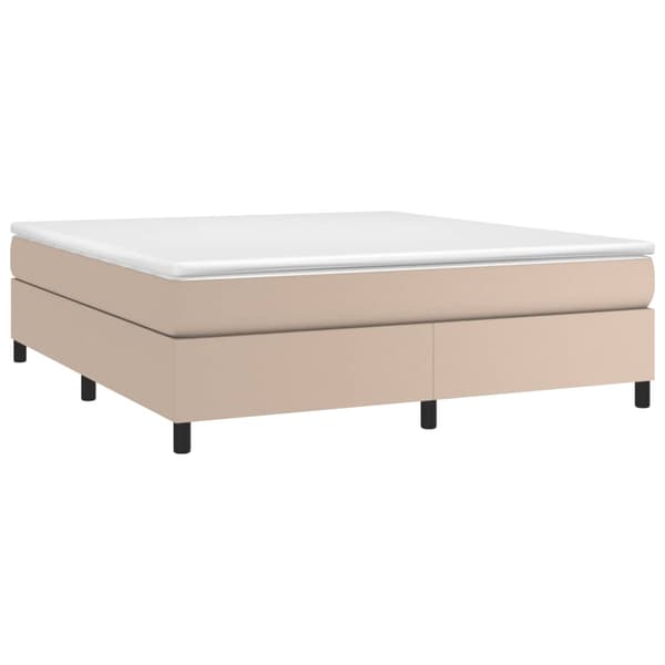 Boxspring-sängram cappuccino 160x200 cm konstläder